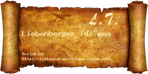 Liebenberger Tímea névjegykártya